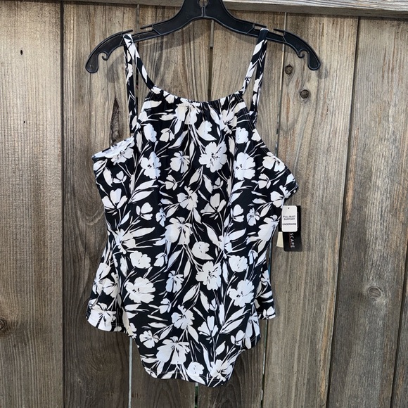 Island Escape Printed Cali Underwire Tankini Swim Top Size 14 - Picture 8 of 10